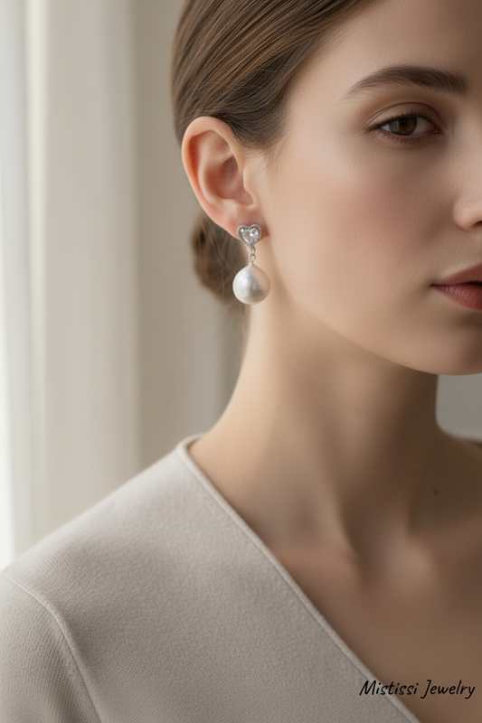 Amour de Mistissi – Cœur de Perle Earrings
