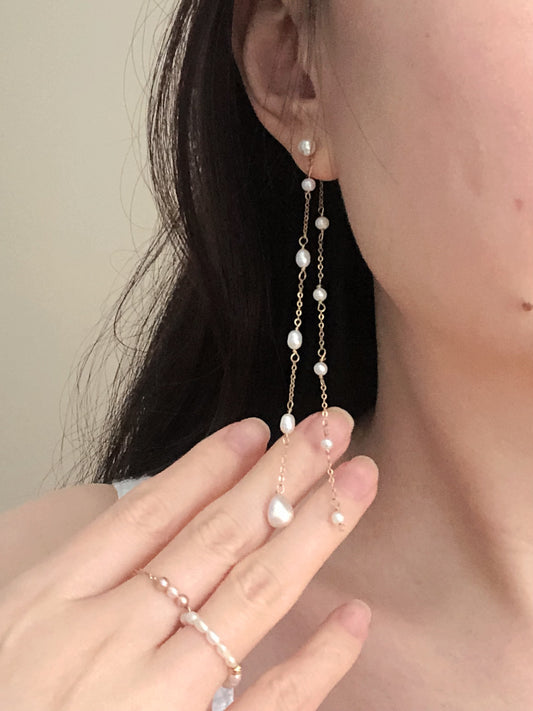 Amour de Mistissi Cascading Baroque Pearl Earrings