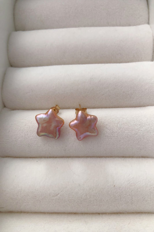 Stellar Mistissi Stud Star Pearl Earrings