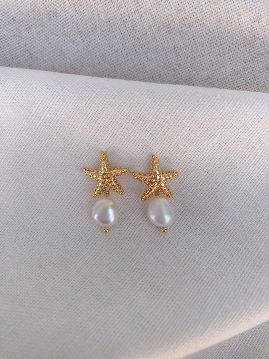 Stellar Mistissi Sea Star Pearl Earrings