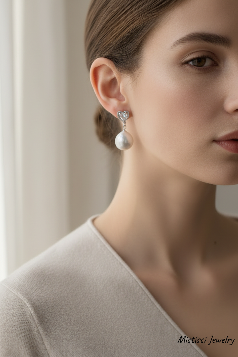 Amour de Mistissi – Cœur de Perle Earrings