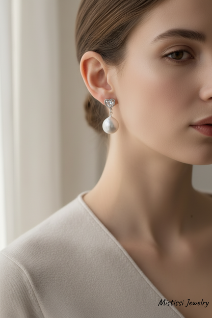 Amour de Mistissi – Cœur de Perle Earrings