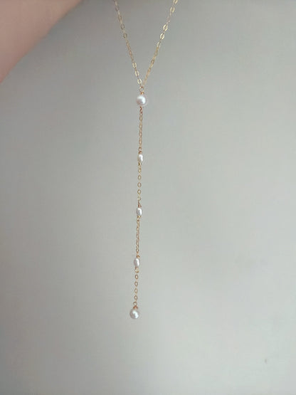 Perle en Suspens lariat necklace