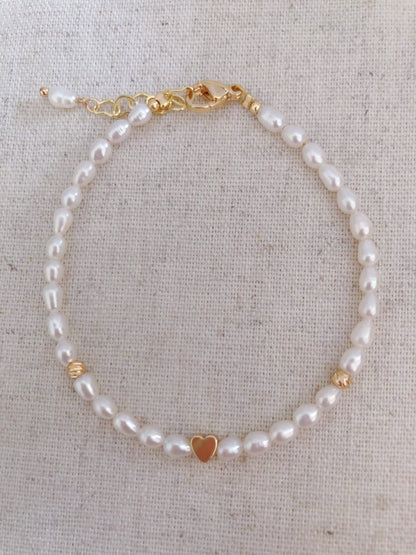 Amour de Mistissi Heart Rice Pearl Bracelet