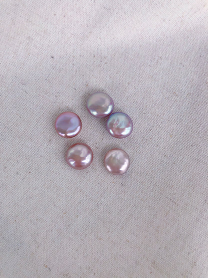 Purple Coin  Pearl Charm
