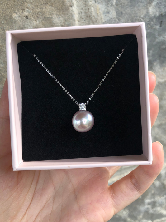Purple Coin  Pearl Charm
