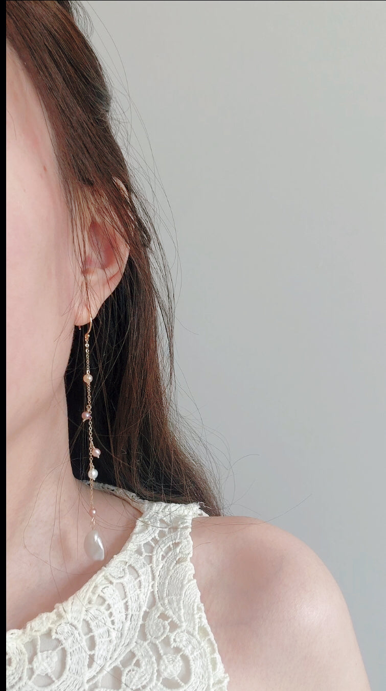 Fleur de Mistissi: Cascading Baroque Pearl Earrings