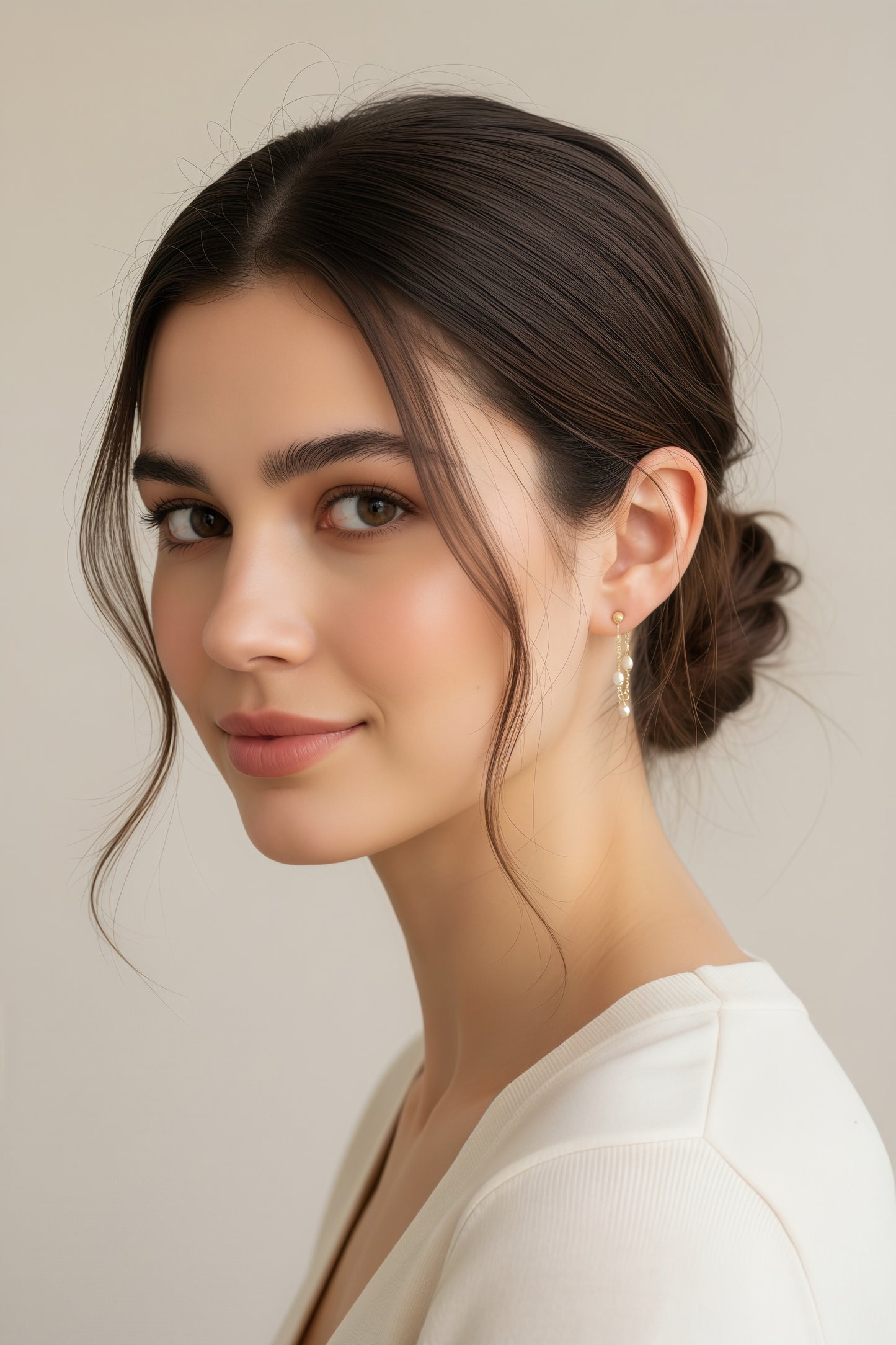 Micro de Mistissi Seed Rice Pearl Chain Dangle Earrings