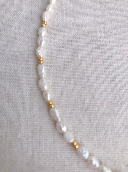 Perles au Soleil- freshwater keshi pearls necklace
