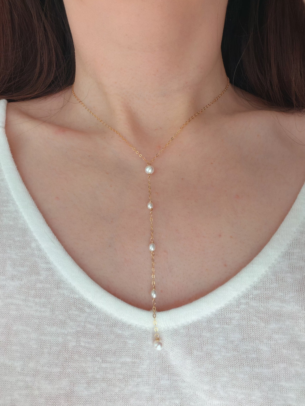 Perle en Suspens lariat necklace