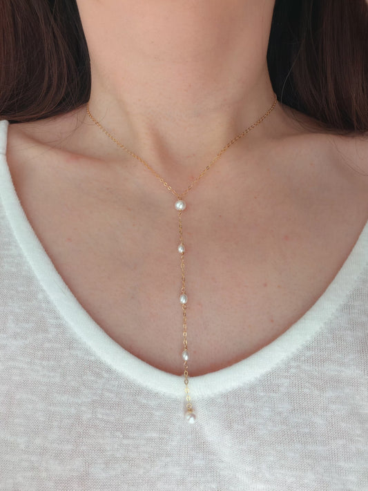 Perle en Suspens lariat necklace