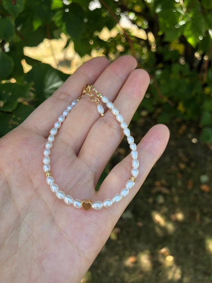 Amour de Mistissi Heart Rice Pearl Bracelet