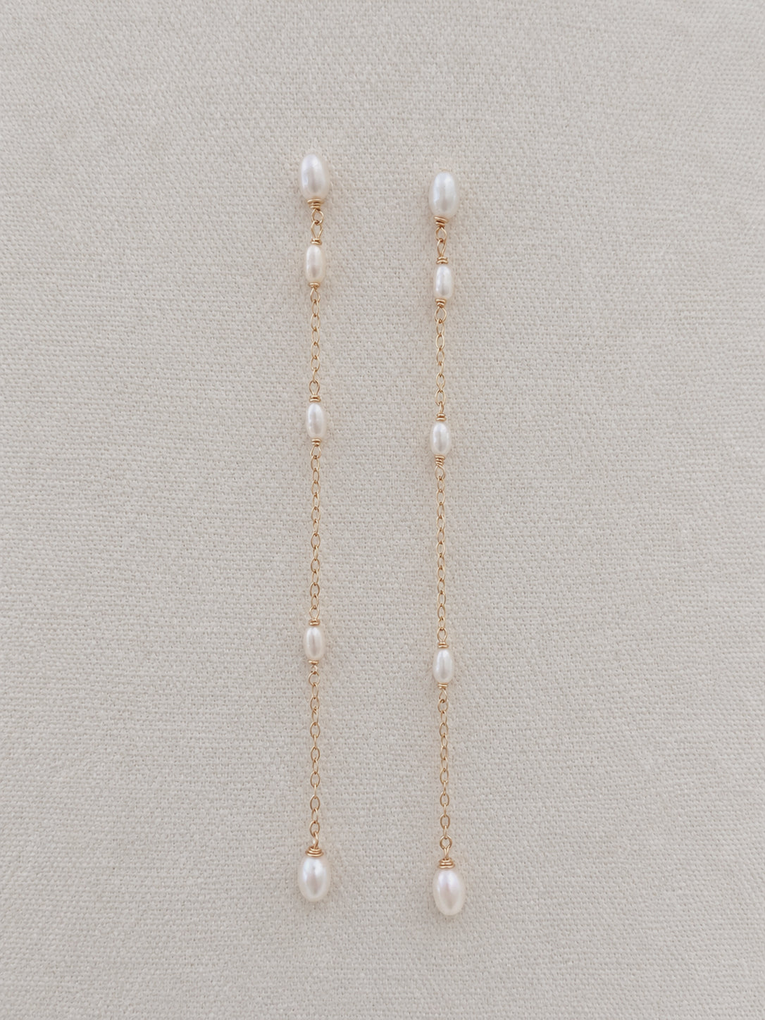 Élancée — Pearl Chain Drop Earrings