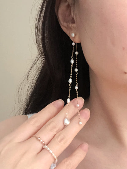 Amour de Mistissi Cascading Baroque Pearl Earrings