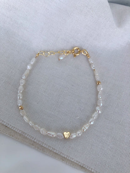 Bracelet en perles Keshi cœur Amour de Mistissi