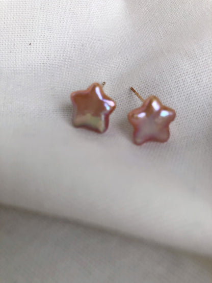 Stellar Mistissi Stud Star Pearl Earrings