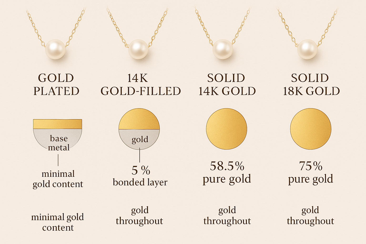 Gold content comparison - accurate percentages for all materials