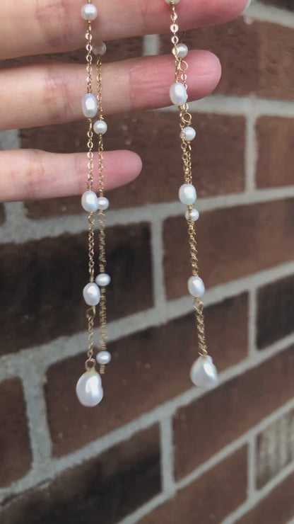 Amour de Mistissi Cascading Baroque Pearl Earrings