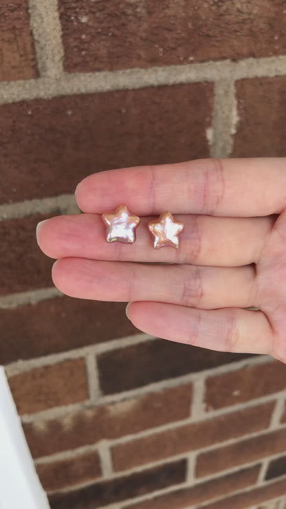 Stellar Mistissi Stud Star Pearl Earrings