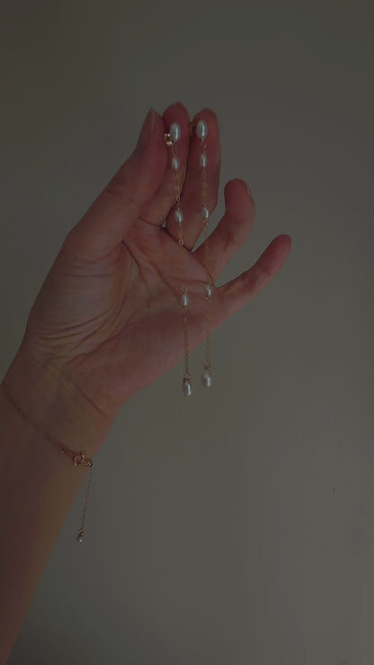 Élancée — Pearl Chain Drop Earrings