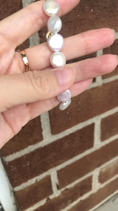 Golden Mistissi Coin Baroque Pearl Bracelet