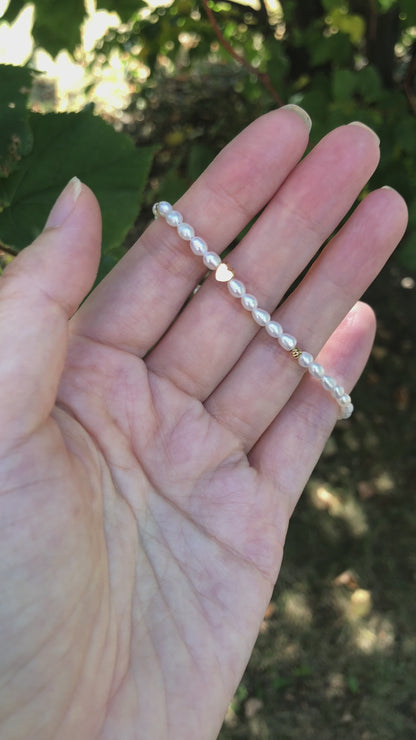 Amour de Mistissi Heart Rice Pearl Bracelet